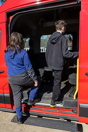 Pupils on school bus